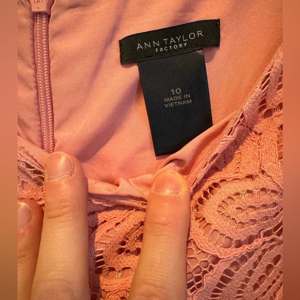 Ann Taylor Factory pink Lace shift dress